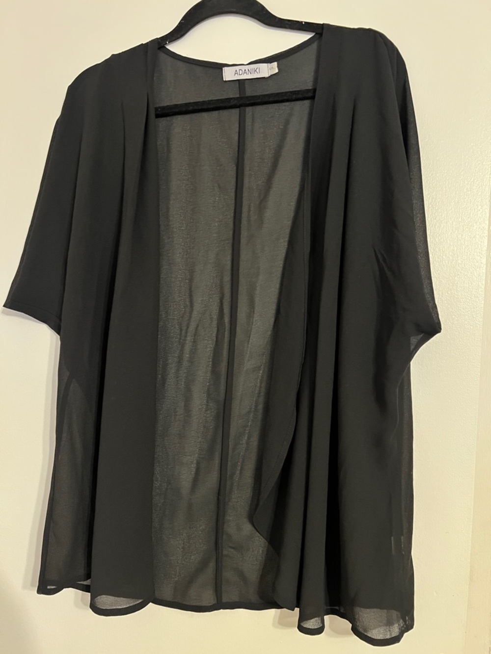 Adaniki Black Sheer Swim Cover-Up